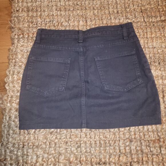 DENIM American Apparel Charcoal Grey Denim mini skirt Small Y2K Hipster - Picture 7 of 16